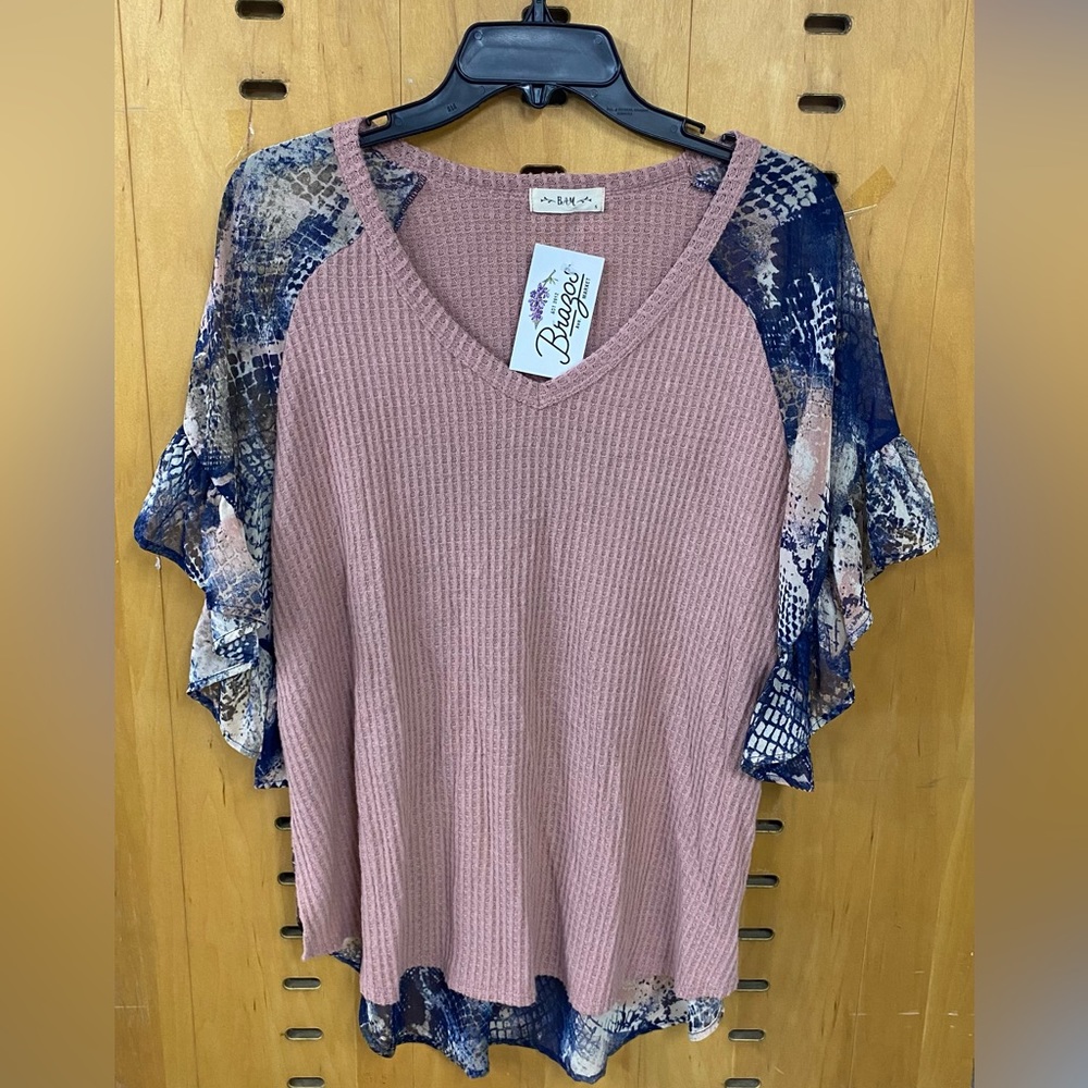 NWT Short Sleeve Vneck Blouse Size Small (Multicolors)